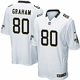 Nike Men & Women & Youth Saints #80 Graham White Team Color Game Jersey,baseball caps,new era cap wholesale,wholesale hats